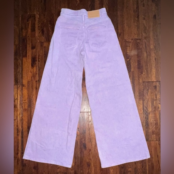 STELLA MCCARTNEY Purple Recycrom Wide Leg Jeans in Lilac Purple Size 25 - Picture 11 of 12